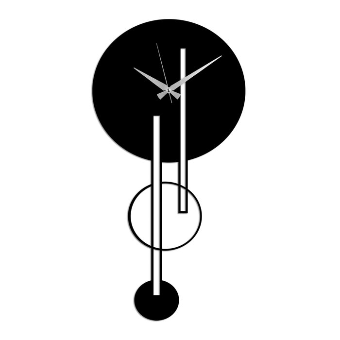 Wallity Reloj de Pared Decorativo de Metal Negro